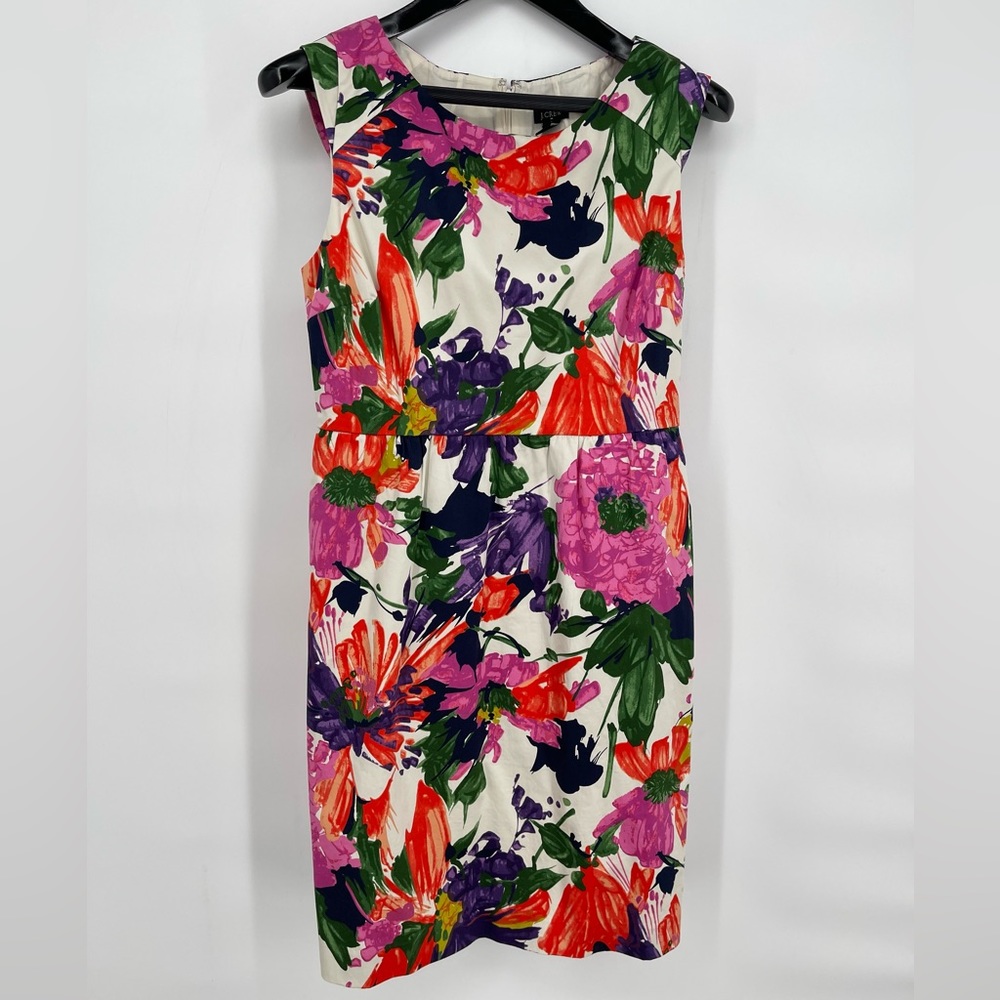 J.Crew Pencil Floral Sleeveless Knee Length Career‎ Dress Size 8 Multicolor